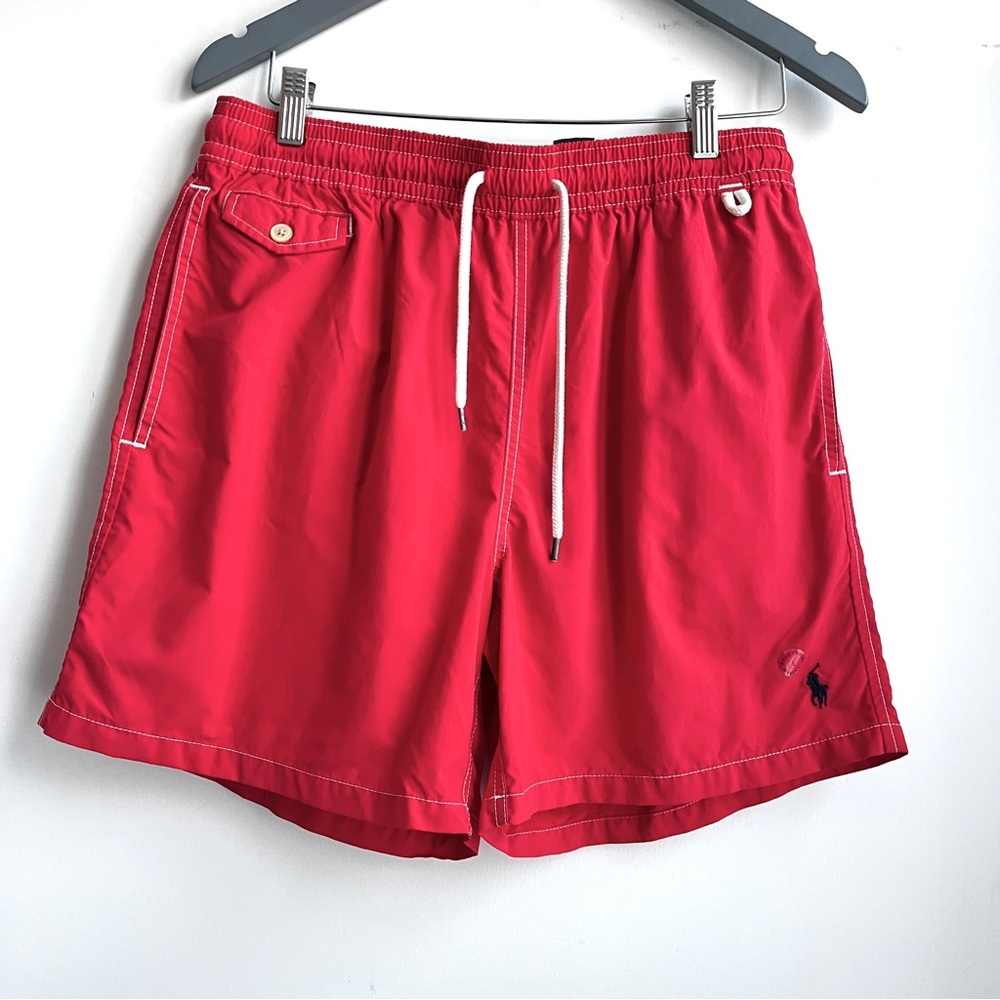 Polo by Ralph Lauren Men's Bright Red Athletic Shorts